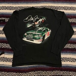 VTG 00s Chase Authentics Dale Earnhardt‎ Jr. Amp Energy 88 tee shirt L black LS